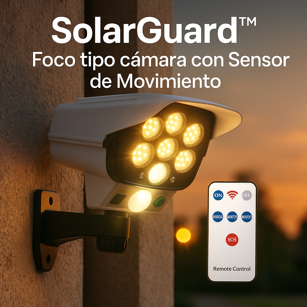 SolarGuard™ Foco tipo cámara con Sensor de Movimiento