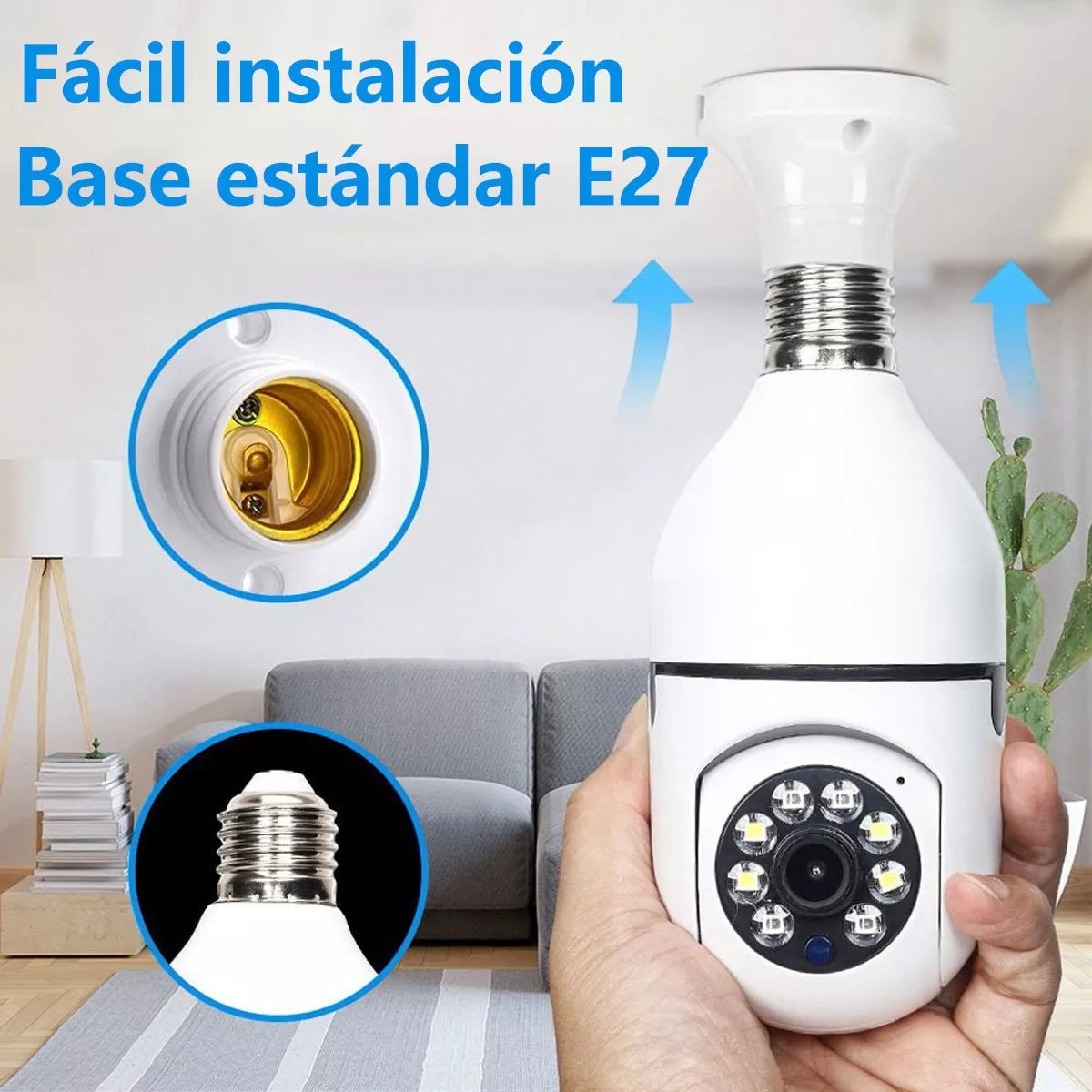 Cámara Ampolleta 360° de seguridad con WIFI