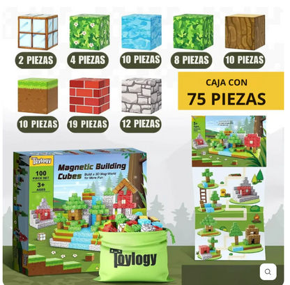 Minecraft Bloques Magnéticos 75 piezas