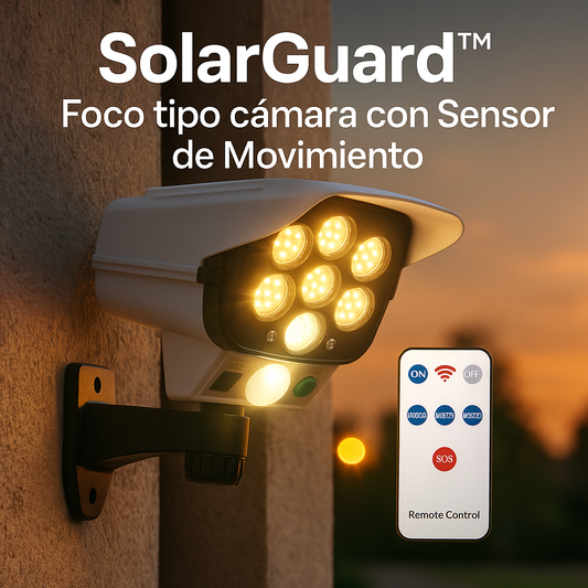 SolarGuard™ Foco tipo cámara con Sensor de Movimiento