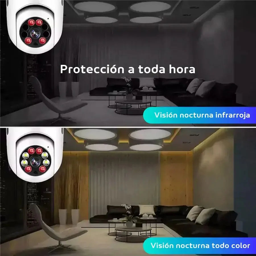 Cámara Ampolleta 360° de seguridad con WIFI