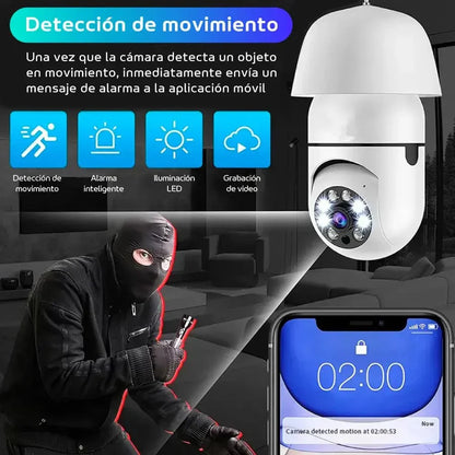 Cámara Ampolleta 360° de seguridad con WIFI